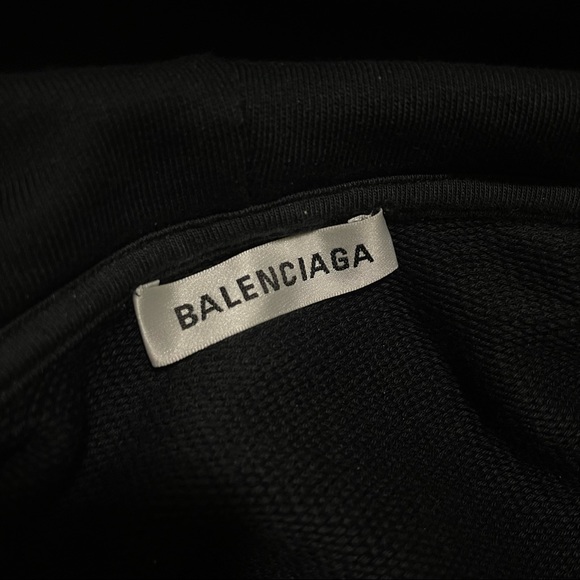 Black Balenciaga Embroidered Rainbow Pullover Hoodie - Picture 3 of 9